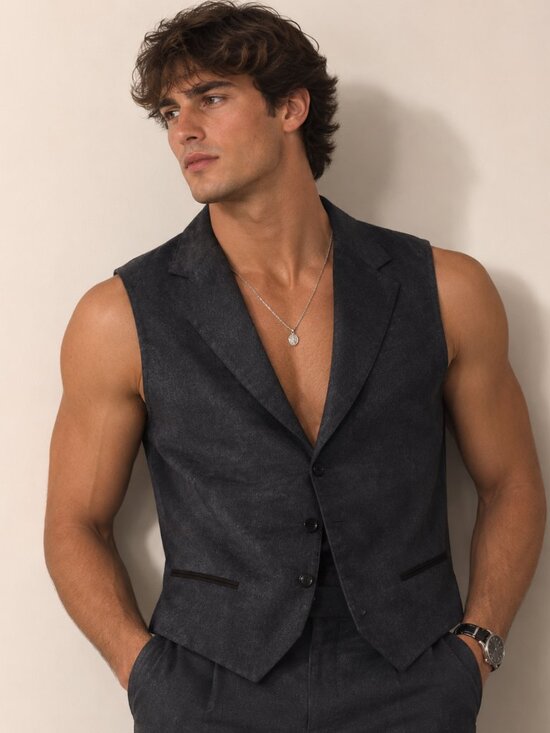 Corneliani Other - Corneliani Italy Navy Cotton Velvet Waistcoat Vest EU 50 US 40R Made in Italy